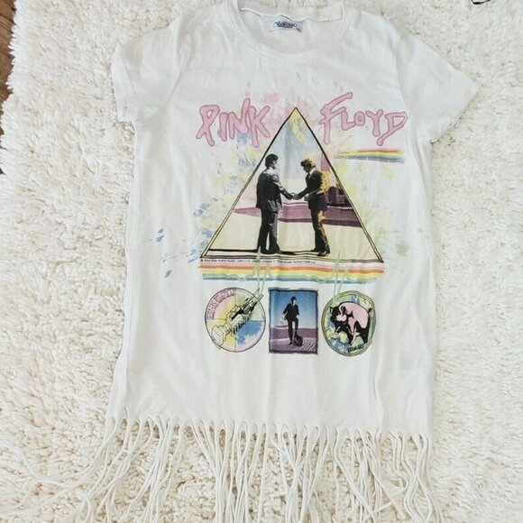 Lauren Moshi Pink Floyd Fringe Boho Tshirt - Picture 4 of 6